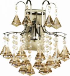 Lampa wisząca Mdeco Glamour LAMPA ścienna ELM6246/1 21QG MDECO szklana OPRAWA z kryształkami kinkiet crystals mosiądz bursztynowy