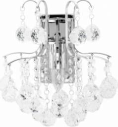 Lampa wisząca Mdeco Kinkiet LAMPA glamour ELM6247/1 8C MDECO ścienna OPRAWA z kryształkami szklana chrom przezroczysta