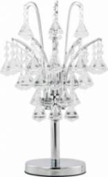 Lampa stołowa Mdeco Stojąca LAMPKA biurkowa ELM6246/1D 8C MDECO glamour LAMPA biurkowa z kryształkami szklana chrom przezroczysta