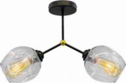 Lampa wisząca Mdeco Loftowa LAMPA sufitowa ELM1094/2 BLACK MDECO szklana OPRAWA modernistyczna chemistry czarna przezroczysta
