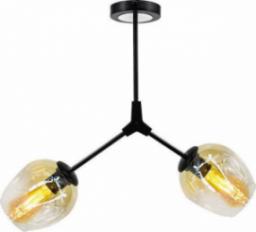 Lampa wisząca Mdeco Sufitowa LAMPA loftowa ELM1962/2 BLACK-21QG MDECO modernistyczna OPRAWA szklana chemistry czarna mosiądz