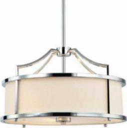Lampa wisząca Orlicki Design LAMPA okrągła Stanza Cromo S Orlicki Design wisząca OPRAWA abażurowa w stylu klasycznym kremowa chrom