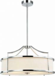 Lampa wisząca Orlicki Design LAMPA wisząca Stanza Cromo M Orlicki Design okrągła OPRAWA w stylu klasycznym abażurowa kremowa chrom