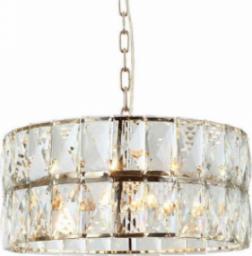 Lampa wisząca Orlicki Design Kryształowa LAMPA wisząca Intero Gold S Orlicki Design okrągła OPRAWA glamour ZWIS na łańcuchu złoty przezroczysty