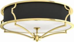 Lampa sufitowa Orlicki Design Sufitowa LAMPA plafon Stesso PL Gold / Nero M Orlicki Design klasyczna OPRAWA okrągła plafoniera abażurowa czarna złota