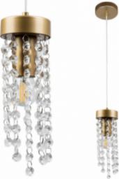 Lampa wisząca Polux Glamour LAMPA wisząca GEA 316226 Polux metalowa OPRAWA zwis z kryształkami złoty