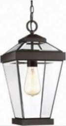 Quoizel Zewnętrzna LAMPA wisząca QZ/RAVINE8/M Elstead QUOIZEL ogrodowa OPRAWA latarenka ZWIS na łańcuchu IP44 brąz przezroczysty