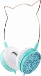 Słuchawki Partner Tele.com Słuchawki nagłowne CAT EAR model YLFS-22 Jack 3,5mm niebieskie