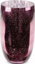 Eurofirany SZKLANY WAZON DEKORACYJNY MOLLY (FI) 16X28 CM RÓŻOWY
