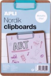  Apli Clipboard APLI Nordik, deska A5, drewniana, z metalowym klipsem, pastelowy niebieski