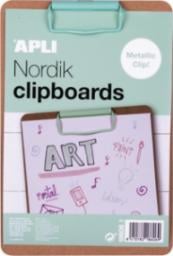  Apli Clipboard APLI Nordik, deska A5, drewniana, z metalowym klipsem, pastelowy zielony