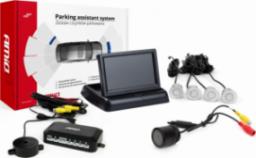  AMiO Zestaw czujników parkowania tft02 4,3" z kamerą hd-301-ir 4 sensory srebrne