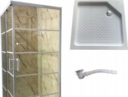 Toule Kabina prysznicowa 80x80 biała Loft 198cm brodzik