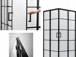 Toule Kabina prysznicowa 80x80 czarna 198 szkło hartowan