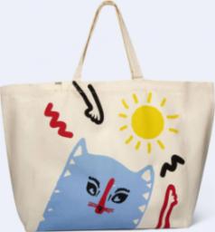 Yope YOPE Bawełniana torba z kotem - Beżowa (słońce)