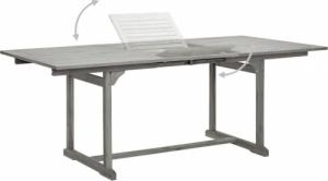 vidaXL Ogrodowy stół jadalniany, (150-200)x100x75 cm, drewno akacjowe 4