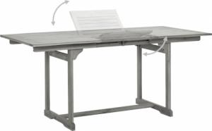 vidaXL Ogrodowy stół jadalniany, (120-170)x80x75 cm, drewno akacjowe 4