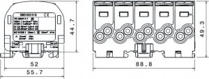 Simet Blok rozdzielczy - odgałęźny Al/Cu SCB 25-5X (80150) SIMBLOCK szary 81500002 2
