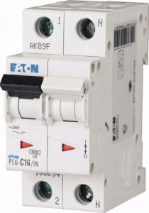 Eaton Wyłącznik nadprądowy 1P+N D 16A 6kA AC PL6-D16/1N 164941 1