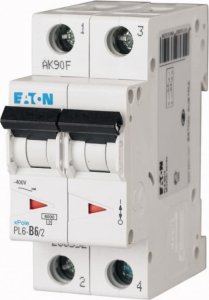 Eaton Wyłącznik nadprądowy 2P C 6A 6kA AC PL6-C6/2 286564 1