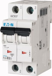 Eaton Wyłącznik nadprądowy 2P D 32A 6kA AC PL6-D32/2 286582 1