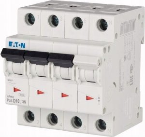 Eaton Wyłącznik nadprądowy 3P+N D 10A 6kA AC PL6-D10/3N 165031 1