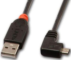 Kabel USB Lindy USB-A - microUSB 0.5 m Czarny (31975) 1