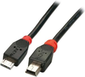 Kabel USB Lindy miniUSB - microUSB 0.5 m Czarny (31957) 1
