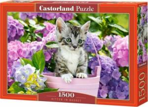 Castorland Puzzle 1500 elementów Kotek w koszyku 1