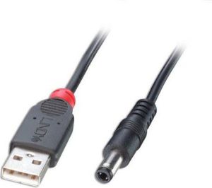 Kabel USB Lindy USB-A - DC 5.5 mm 1.5 m Czarny (70267) 1