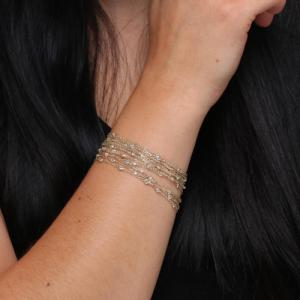 Rosanto Złota szeroka bransoletka z cyrkoniami 19 cm 585 14k 3