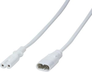 Kabel zasilający LogiLink Przedłużka wtyku ósemkowego 2m, biały (CP132) 1