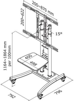 Neomounts Stojak podłogowy M2000E 37'' - 85'' 3