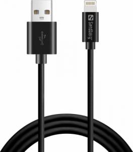 Kabel USB Sandberg USB-A - Lightning 1 m Czarny (441-39) 1