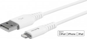 Kabel USB eStuff USB-A - Lightning 1 m Biały (ES601104) 1