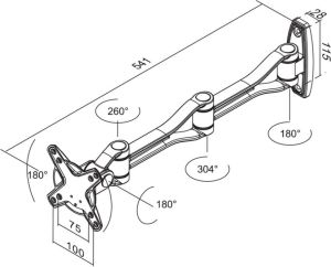 Neomounts Uchwyt ścienny na monitor 10" - 30" (FPMA-W1030) 3