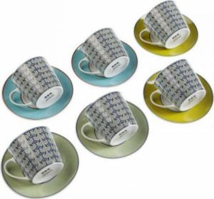 Bigbuy Home Zestaw filiżanek i talerzyków Versa Leia Porcelana (12 pcs) 1