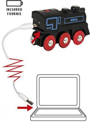 Brio  Lokomotywa akumulatorowa USB black/red (33596) 4