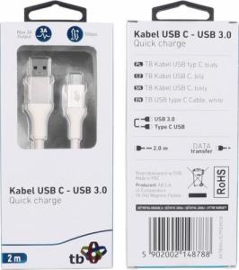 Kabel USB TB Print USB-A - USB-C 2 m Biały (1_791106) 1