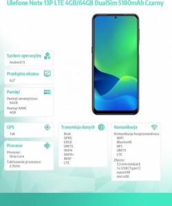 Smartfon UleFone Note 13P 4/64GB Czarny  (UF-N13P/BK) 18
