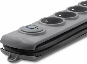 Listwa zasilająca Qoltec 6 gniazd 5 m szara (50199) 2
