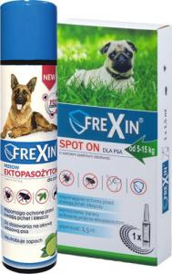 Frexin FREXIN Krople przeciw ektopasożytom dla psa 5-15 kg 1,5 ml + FREXIN Aerozol przeciw ektopasożytom 300 ml 1