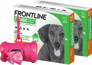 Frontline FRONTLINE Combo Spot -On Pies S 2-10kg (pipeta 3x 0,67ml) x2 +Frontline Dozownik na woreczki GRATIS 1