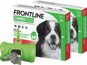 Frontline FRONTLINE Combo Spot -On Pies XL powyżej 40kg (pipeta 3x 4,02ml) x2 +Frontline Dozownik na woreczki GRATIS 1