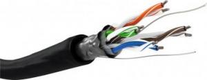 Goobay CAT 5e kabel sieciowy napowietrzny, F/UTP, czarny - Długość kabla 100 m 1