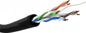 Goobay CAT 6 kabel sieciowy napowietrzny, U/UTP, czarny - Długość kabla 100 m 1