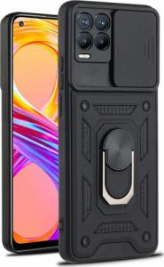 Alogy Etui z osłoną aparatu Alogy Camshield Stand Ring do Realme 8/ 8 Pro czarne + Szkło 2