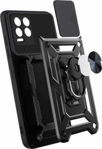 Alogy Etui z osłoną aparatu Alogy Camshield Stand Ring do Realme 8/ 8 Pro czarne + Szkło 3