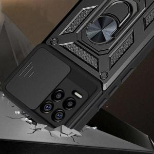 Alogy Etui z osłoną aparatu Alogy Camshield Stand Ring do Realme 8/ 8 Pro czarne + Szkło 8