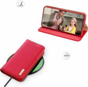 Dux Ducis Dux Ducis Hivo skórzane etui z klapką pokrowiec ze skóry naturalnej portfel na karty i dokumenty Samsung Galaxy S22+ (S22 Plus) czerwony 17